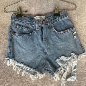 LoveShackFancy X Levi’s Collab ONE OF A KIND Denim Shorts in XS